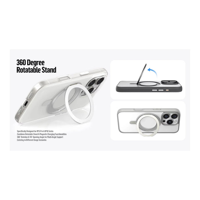 Bleuo Matte Magnetic Case for iPhone 17 Pro Max, Features 360° magnetic rotating holder, Available from TaMiMi Projects, Qatar. 