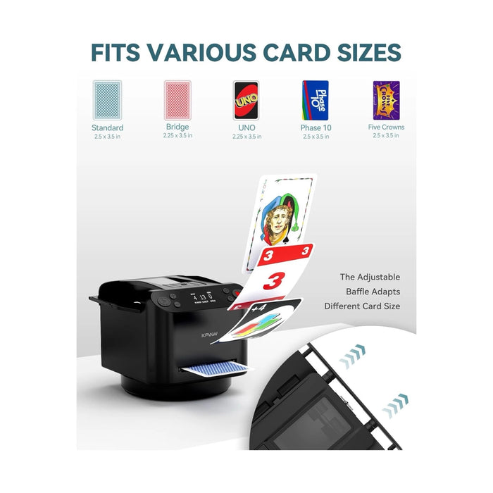 KPAW 2-in-1 Automatic Card Shuffler & Dealer, One-touch operation for smooth, hands-free card handling, at TaMiMi Projects.