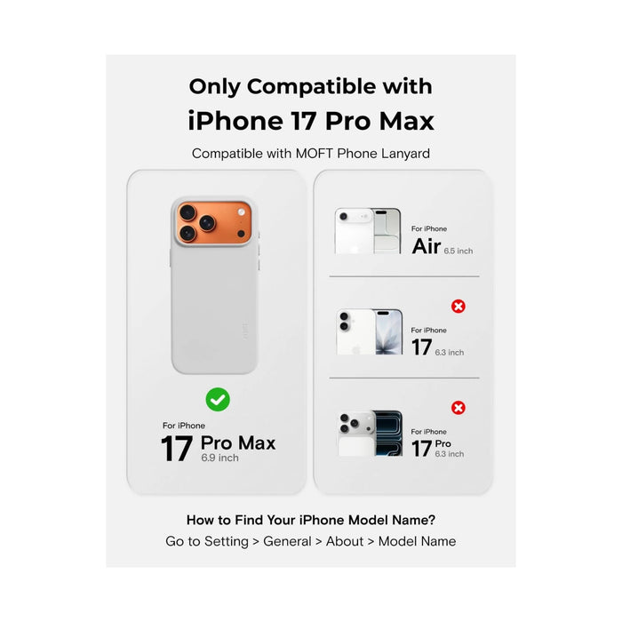 MOFT MOVAS Snap Case for iPhone 17 Pro Max - Misty Cove, Available now from TaMiMi Projects in Qatar.