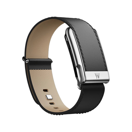 Whoop MG LeatherLuxe Band in Black (Straight) Crafted from genuine Italian leather, Available at TaMiMi Projects in Qatar.