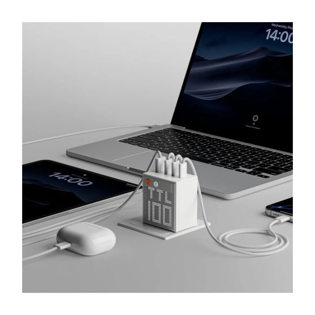 SHARGE Pixel 100 4-Port 100W GaN Charger, Perfect for home, travel, Available now from TaMiMi Projects in Qatar.
