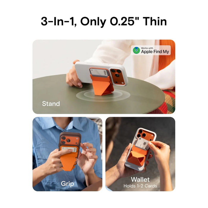 MOFT MagSafe Wallet Stand with Find My, Built-in Apple Find My support (no AirTag needed). TaMiMi Projects Qatar.