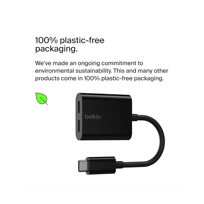 Belkin USB-C Audio + Charge Adapter, Compact and portable design. TaMiMi Projects Qatar.