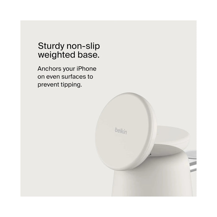 ‫احصل على قاعدة شحن لاسلكي بيلكن من تميمي بروجكتس فى قطر. شحن MagSafe سريع للايفون والساعة بتصميم أنيق وثبات عالي. 