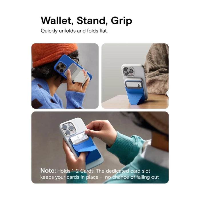 ‫محفظة موفت المغناطيسية مع حامل بتقنية ماغ سيف، تصميم أنيق ومثالي للاستخدام اليومي، متوفرة الآن لدى تميمي بروجكتس في قطر.‬