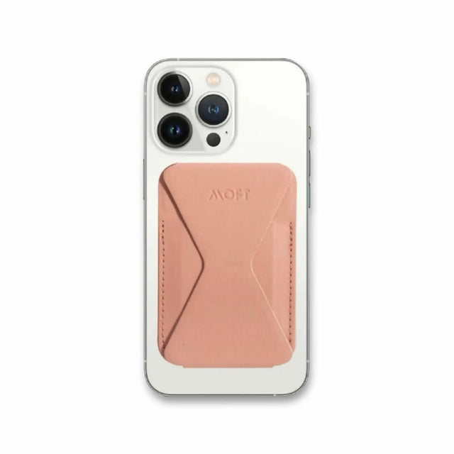 MOFT magnetic wallet stand, Classic Nude, with angle adjustment & Magsafe. Available from TaMiMi Projects in Qatar.