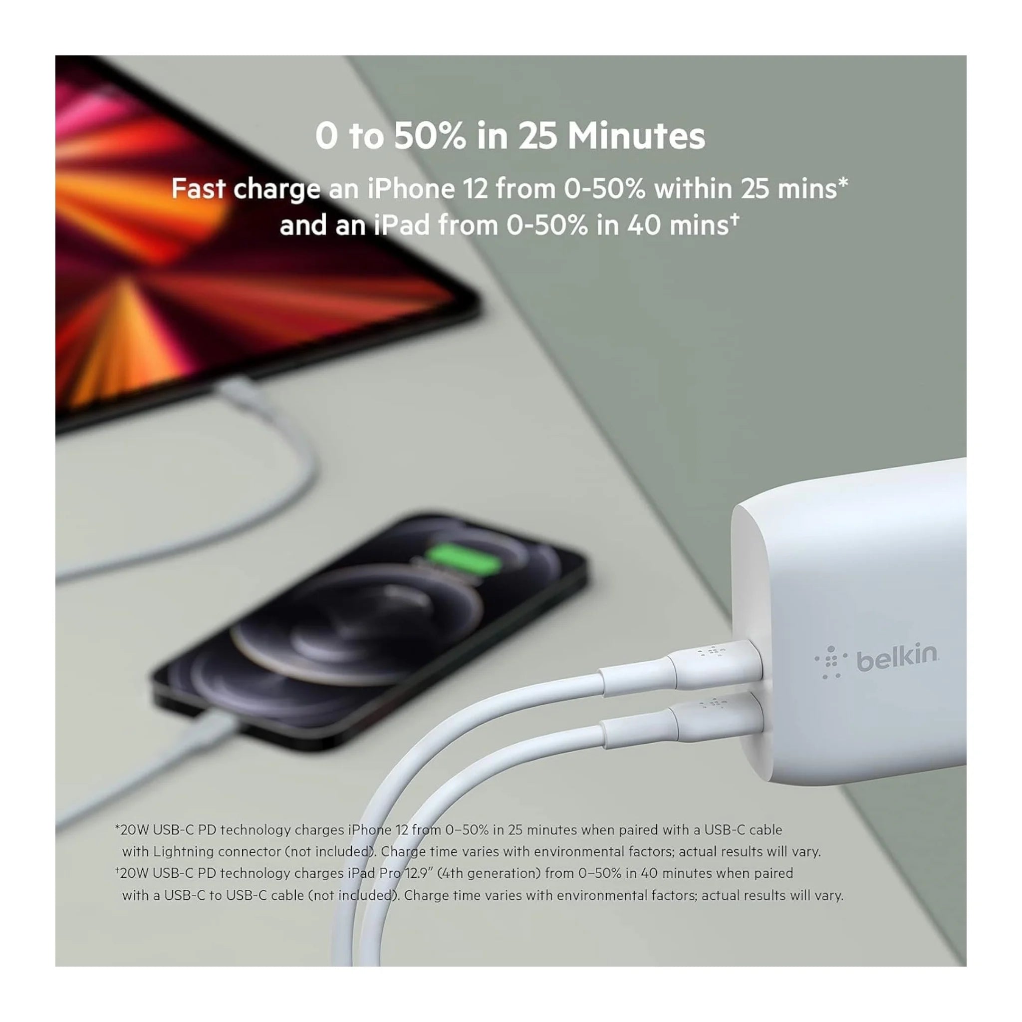 شاحن بيلكن ذو مخرجين ٤٠ واط شاحن بيلكن ذو مخرجين ٤٠ واط