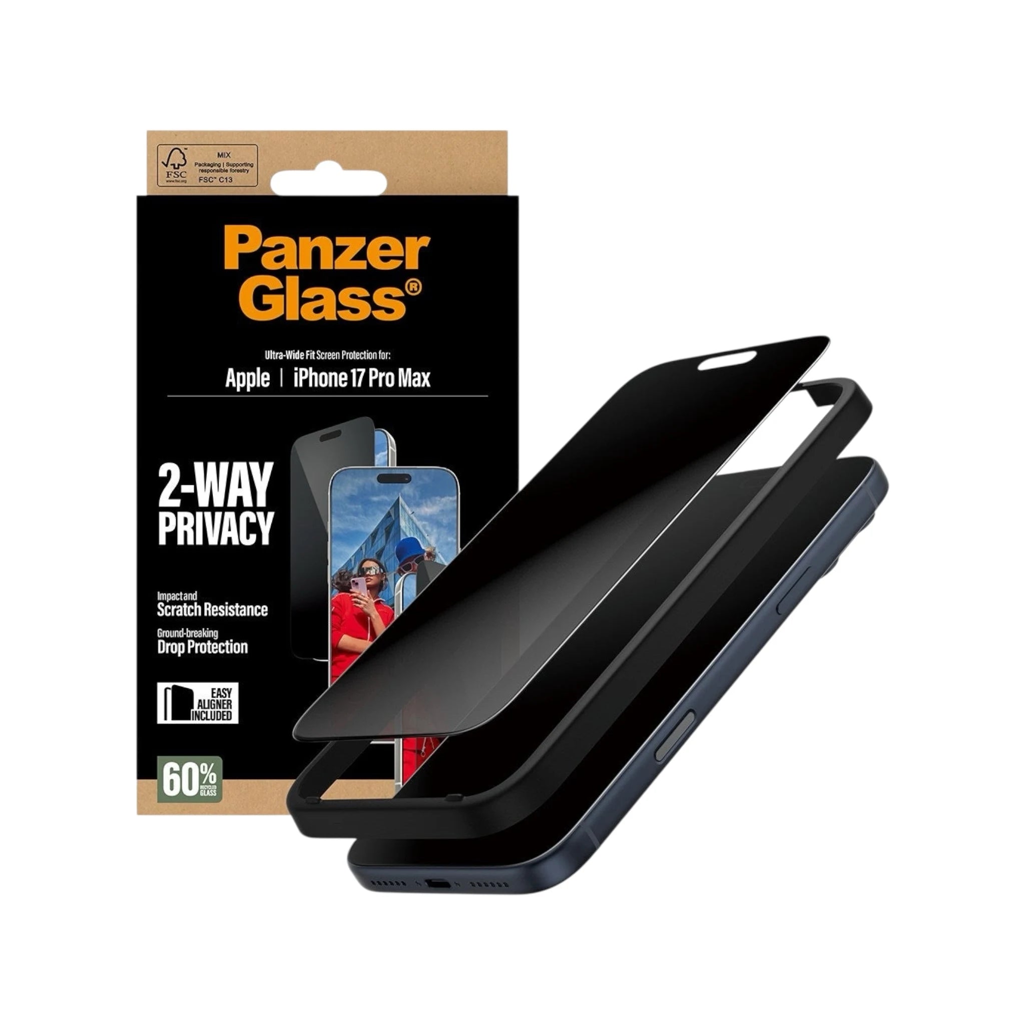 PanzerGlass® Screen Protector for iPhone 17 Pro Max - Privacy PanzerGlass® Screen Protector for iPhone 17 Pro Max - Privacy