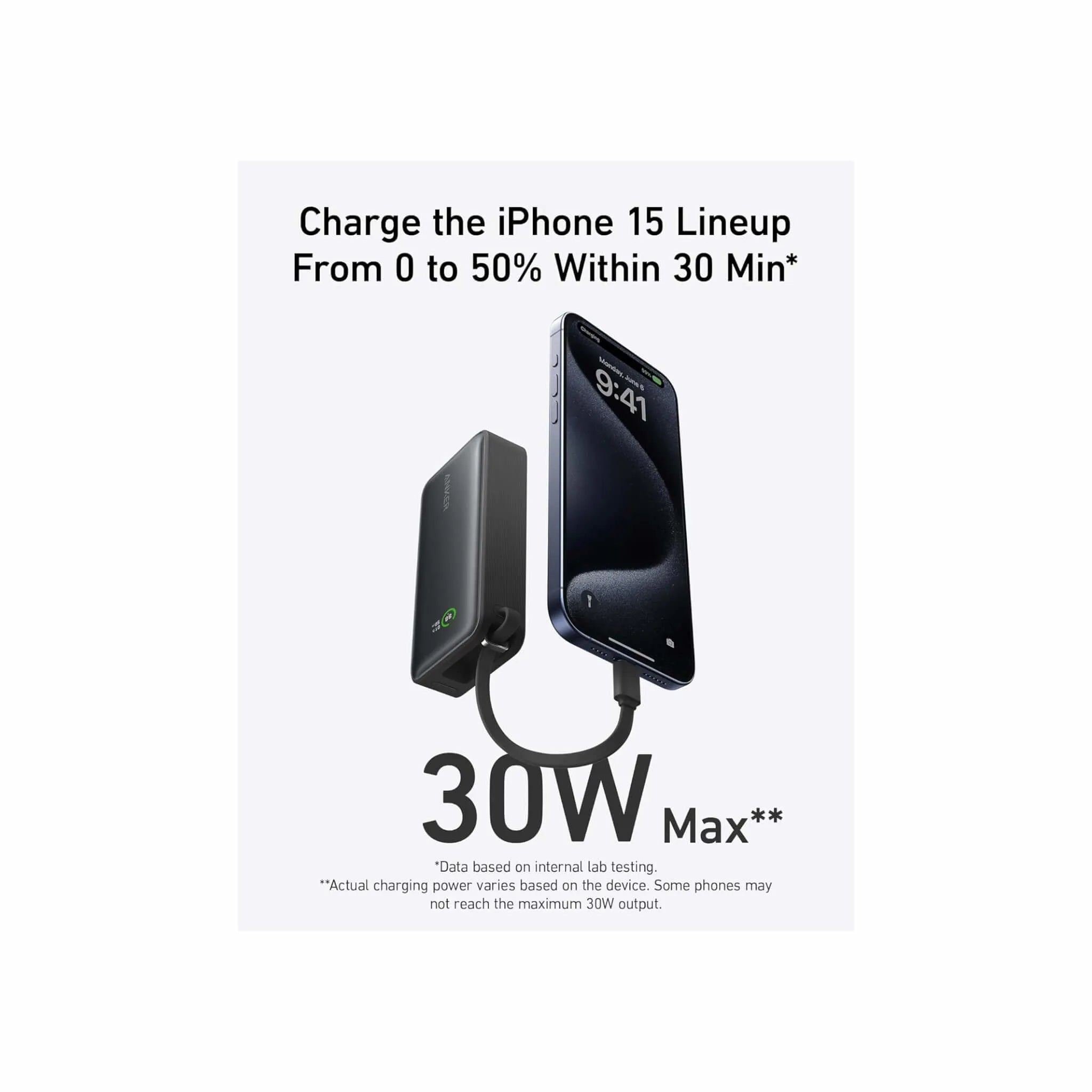 Anker Nano PowerBank 10000mAh with Built-In USB-C - Black Anker Nano PowerBank 10000mAh with Built-In USB-C - Black