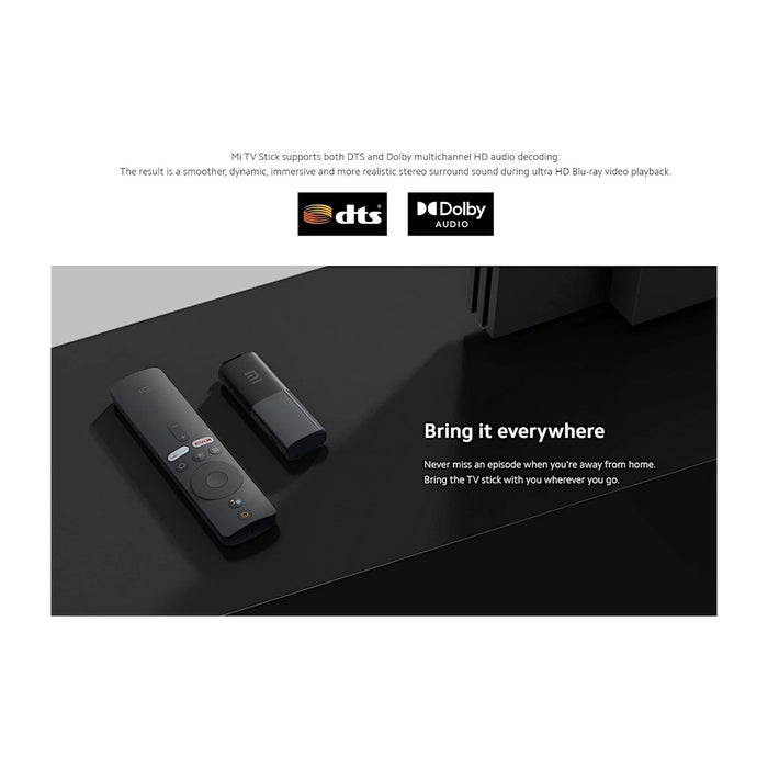 Xiaomi Mi TV Stick Full HD, Android TV, Chromecast, Dolby sound. Portable streaming device from TaMiMi Projects in Qatar.