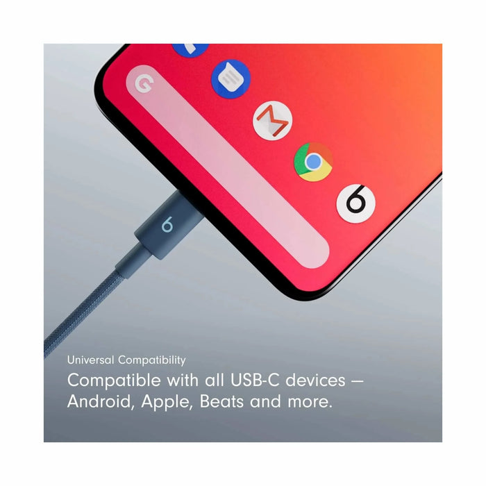 Beats USB‑C to USB‑C Woven Cable (1.5 m) - Nitro Navy, available now from TaMiMi Projects in Qatar.