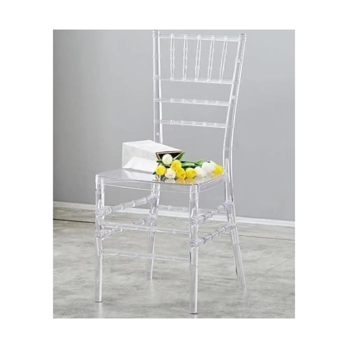 ‫احصل على كرسي شفاف من تميمي بروجكتس في قطر. تصميم عصري أنيق لحفلات الزفاف والاستقبالات.