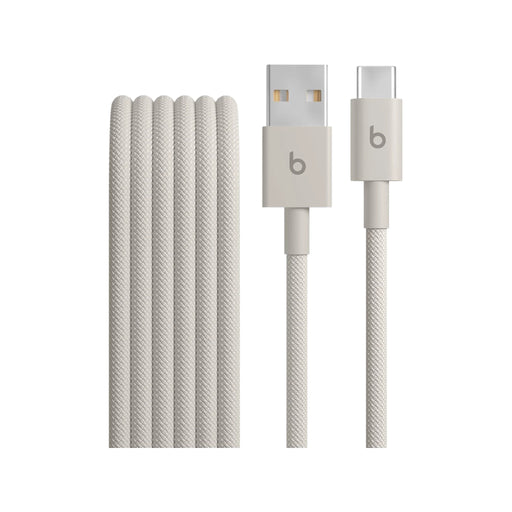 Beats USB-A to USB-C Woven Cable 1.5m in Stone Available now from TaMiMi Projects in Qatar.