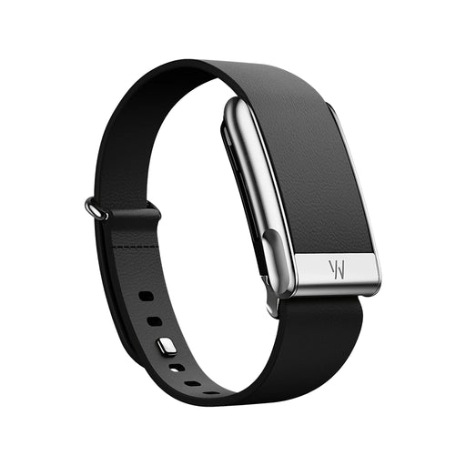 Whoop MG LeatherLuxe Band in Black (Tapered) Crafted from genuine Italian leather, Available at TaMiMi Projects in Qatar.
