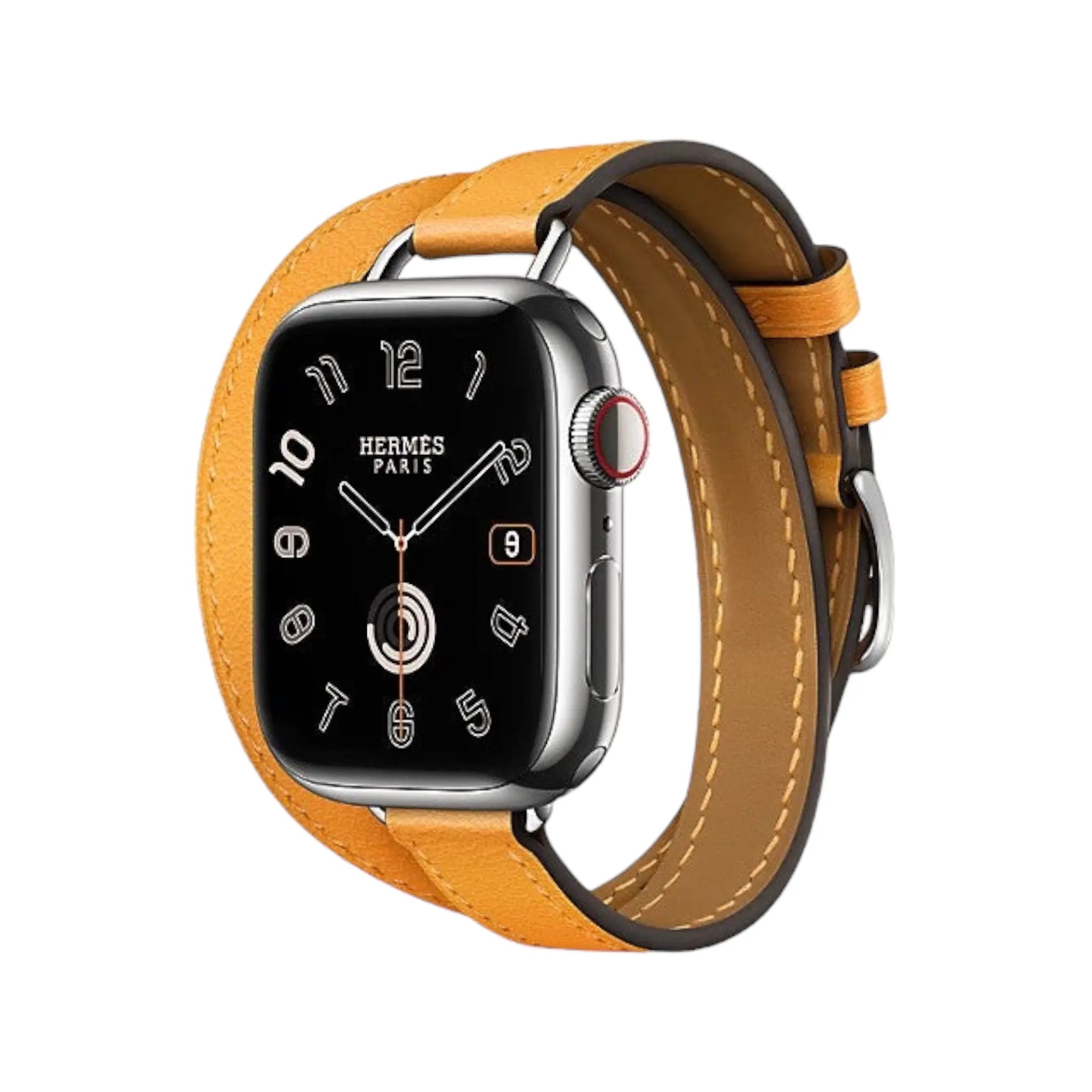 Hermès Apple Watch Band 42mm - Jaune D'or Attelage Double Tour Hermès Apple Watch Band 42mm - Jaune D'or Attelage Double Tour