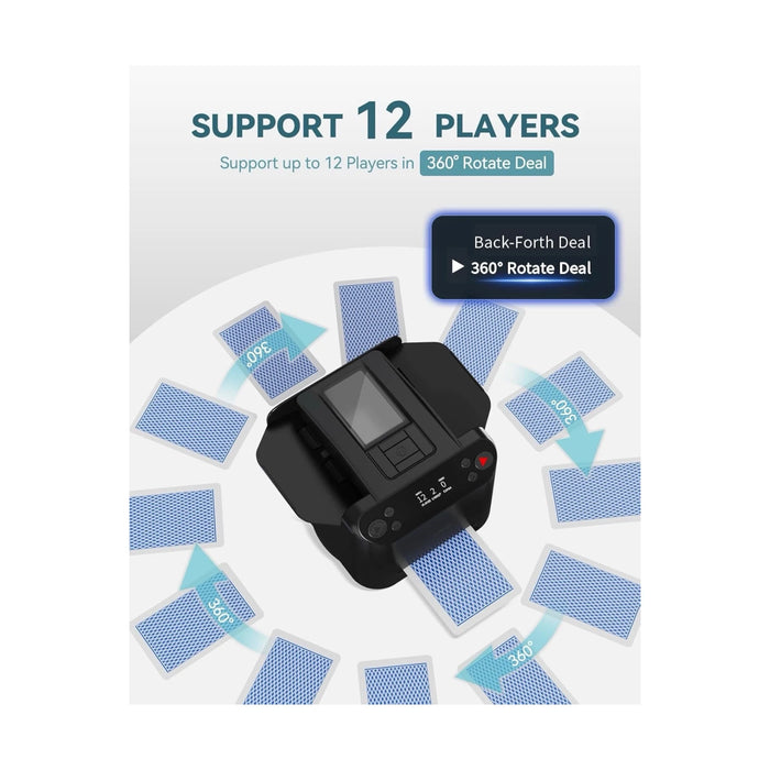 جهاز خلط وتوزيع البطاقات الذكي، يدعم حتى ١٢ لاعبًا لتجربة جماعية ممتعة، متوفر الان لدي تميمي بروجكتس في قطر