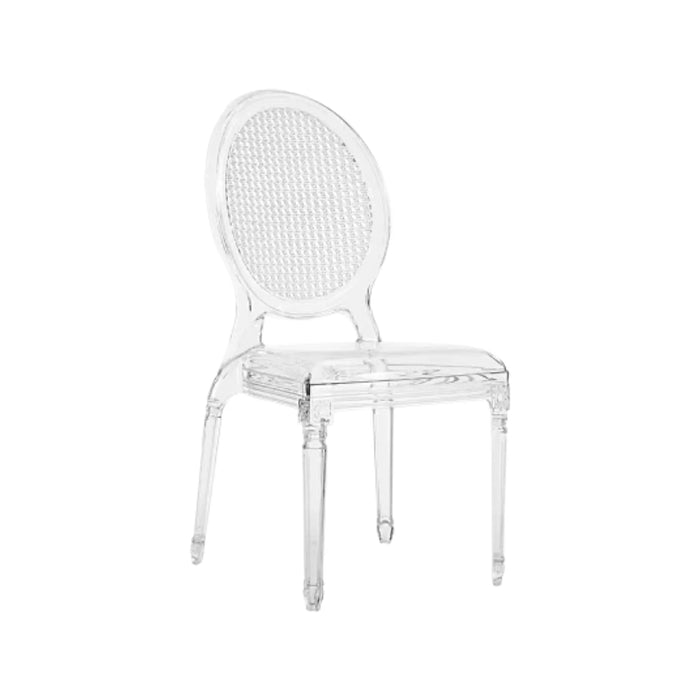 ‫احصل على كرسي شفاف من تميمي بروجكتس في قطر. تصميم عصري أنيق لحفلات الزفاف والاستقبالات.