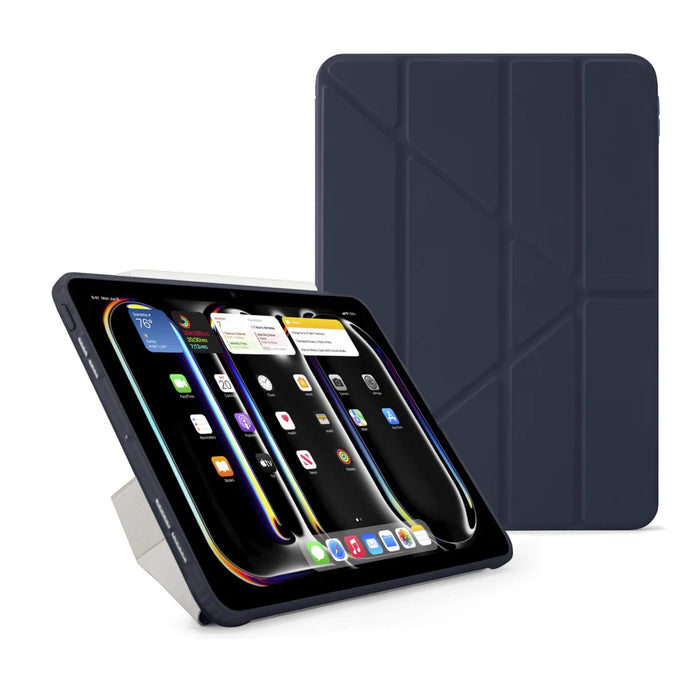 Dark blue Pipetto Origami iPad Pro 13-inch 2024 case with 5-way folding cover, at TaMiMi Projects Qatar
