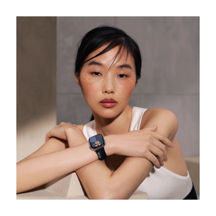 Hermès Apple Watch 42mm band Faubourg Party in Bleu Nuit. TaMiMi Projects Qatar.