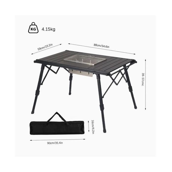 ‫احصل على طاولة تخييم قابلة للطي من تميمي بروجكتس في قطر. ألومنيوم متين، وزن ٤ كجم، ارتفاع قابل للتعديل، مثالية للطبخ، النزهات. 