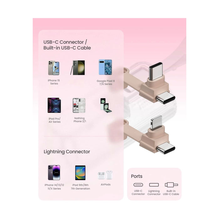 SHARGE Flow Mini Portable Charger 5000mAh with Built-in Cable, Ideal for travel or work Available from TaMiMi Projects in Qatar.