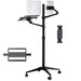 Multi-use floor stand with adjustable arms for laptops, tablets, phones, 360° rotation, mobile wheels - TaMiMi Projects in Qatar.