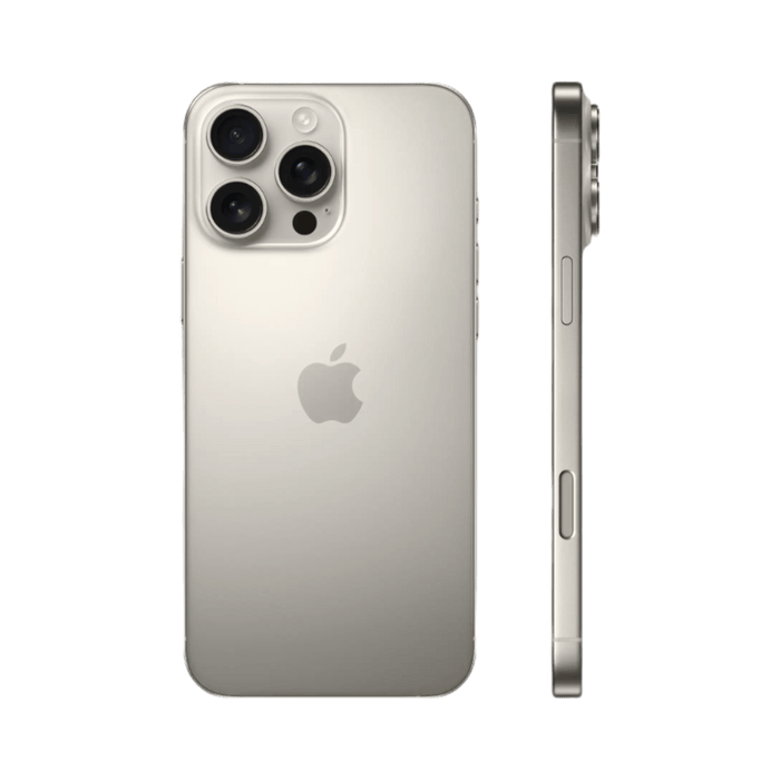iPhone 16 Pro Max in titanium finish with advanced camera at TaMiMi Projects, Qatar. Shop online or visit us.