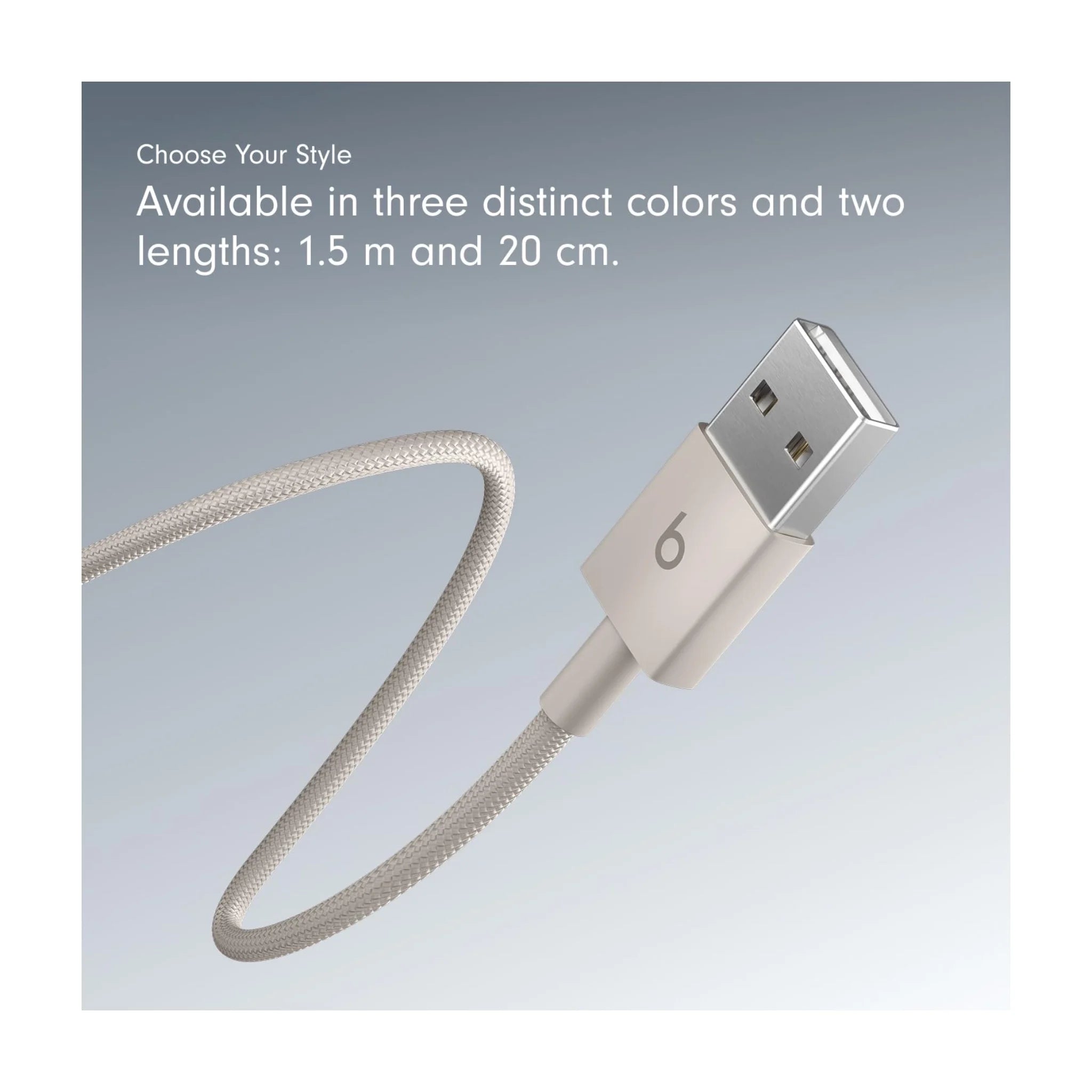 Beats USB-A to USB-C Woven Cable 1.5m - Stone Beats USB-A to USB-C Woven Cable 1.5m - Stone