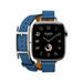 Premium Apple Watch Hermès 42mm Series 11 Silver Titanium with Bleu de France Double Tour strap – TaMiMi Projects Qatar.