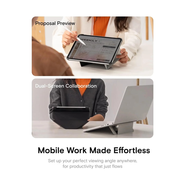 MOFT Dynamic Folio iPad Pro 11 (M4/M5) Corner Protection in Misty Cove. TaMiMi Projects Qatar.