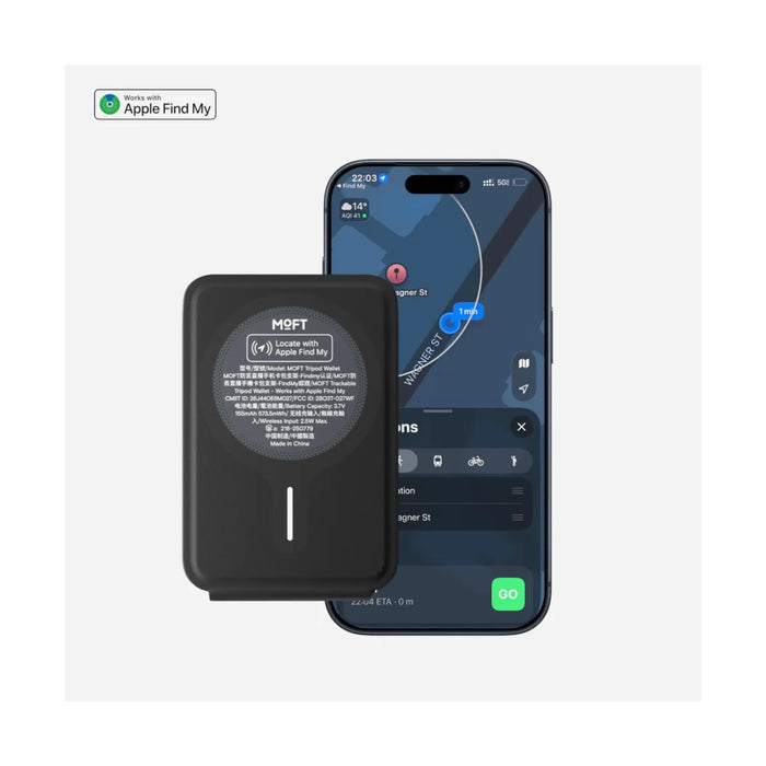 MOFT Trackable MagSafe Wallet Tripod Stand with Find My, with wireless charging support. TaMiMi Projects Qatar.