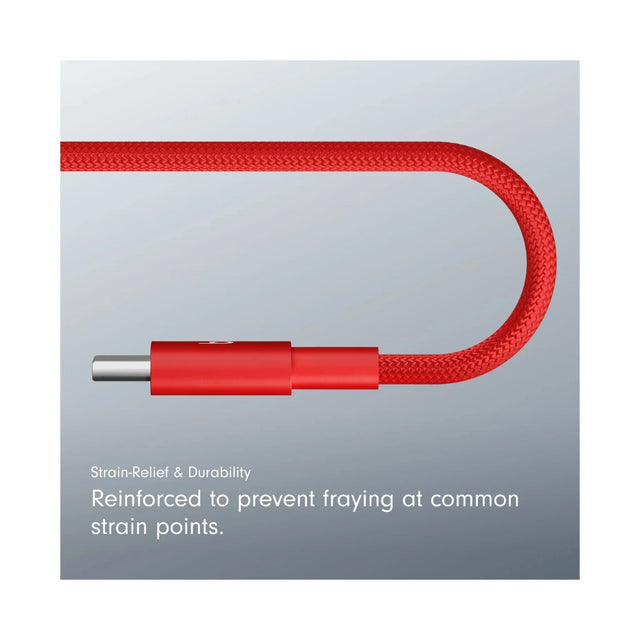 Beats USB‑C to USB‑C Woven Cable (1.5 m) - Rapid Red, available now from TaMiMi Projects in Qatar.