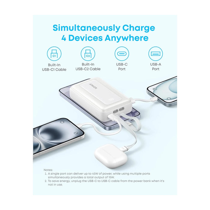 Anker Zolo 10000mAh 30W Power Bank with Built-in Cable - White
Available now from TaMiMi Projects in Qatar.