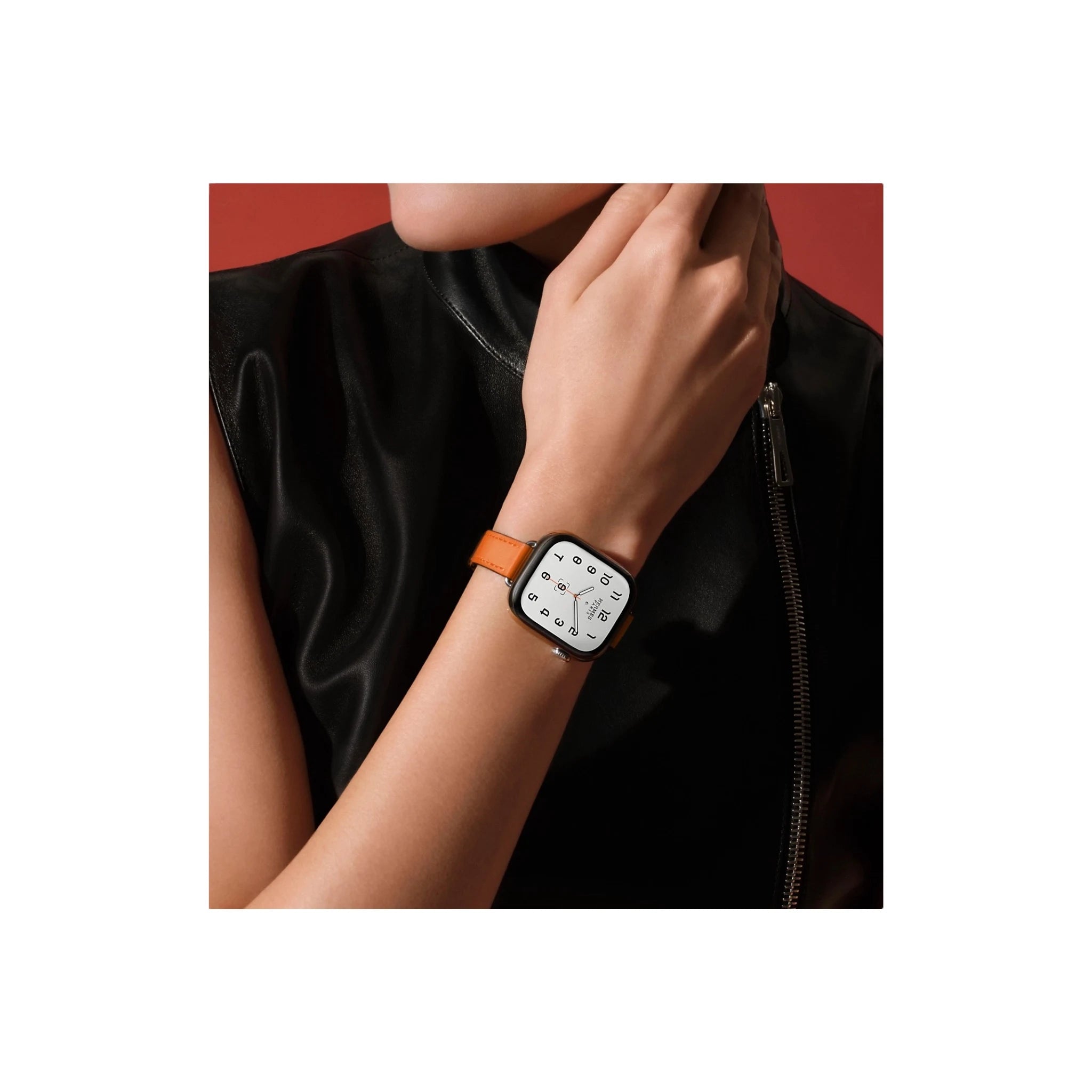 Hermès Apple Watch band 42mm - Orange Attelage Single Tour Hermès Apple Watch band 42mm - Orange Attelage Single Tour