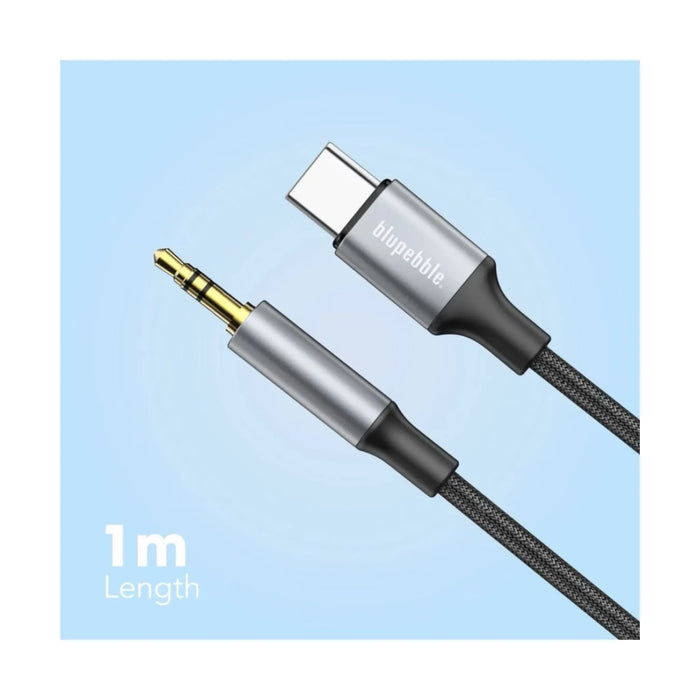 Blupebble USB-C to 3.5mm audio cable braided design for car and speakers by TaMiMi Projects in Qatar