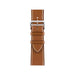 Hermès Apple Watch Band 45mm Fauve Barénia, Series 10 & Ultra 49mm compatible, deployment buckle. TaMiMi Projects, Qatar.
