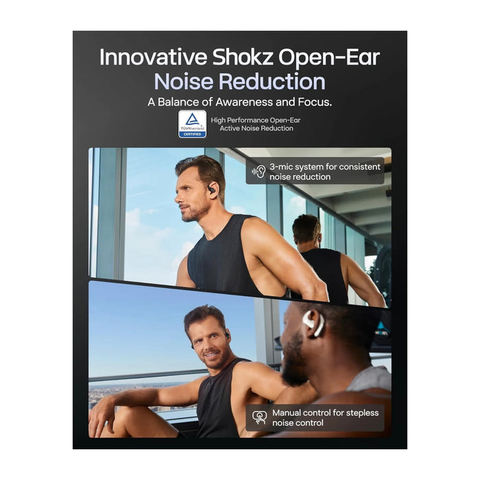 Shokz OpenFit Pro, Up to 50 hours total battery life with charging case. TaMiMi Projects Qatar.