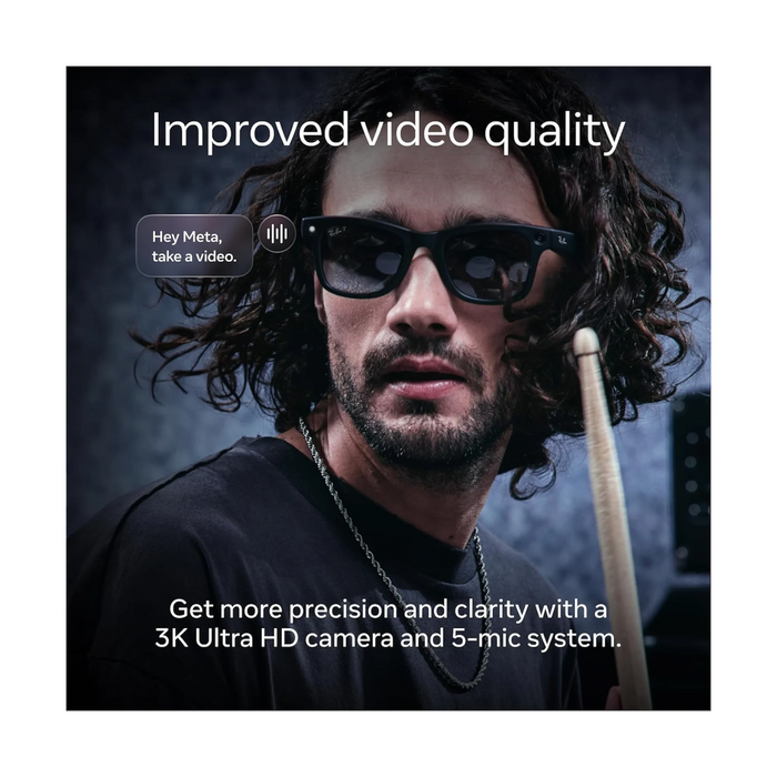 Ray-Ban Meta Skyler (Gen2) Shiny Black / Green, Full voice control via “Hey Meta” hands-free. TaMiMi Projects Qatar.