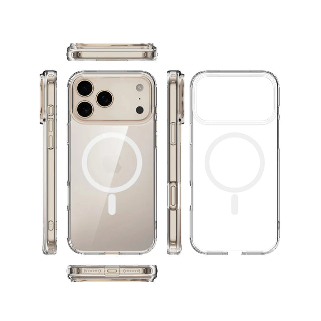 Xundd iPhone 17 Pro Max Magnetic Case - Clear, Supports magnetic wireless charging with the case, at TaMiMi Projects in Qatar