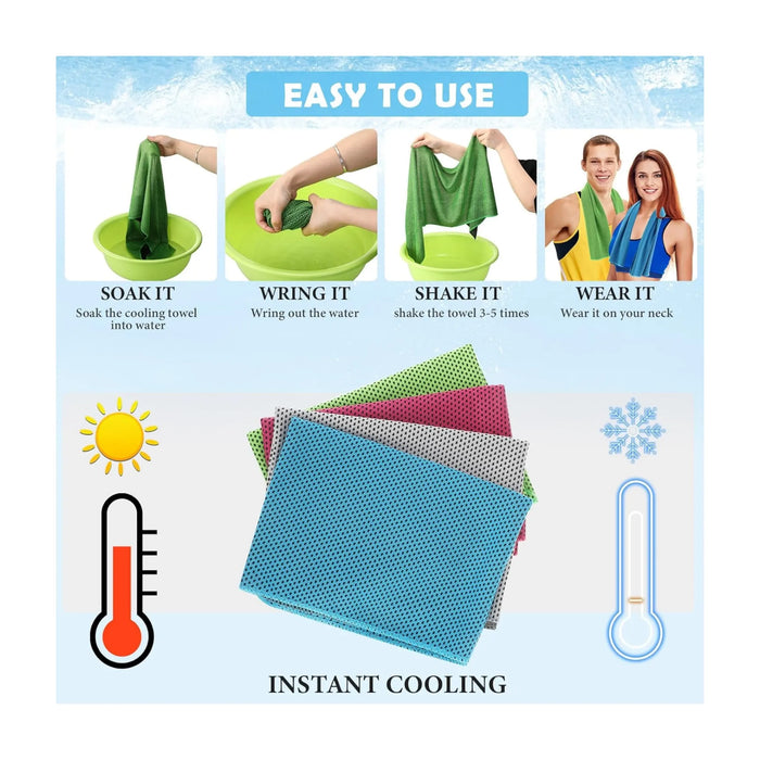 Instant Cooling Towel for Sports & Gym, Made of soft polyester fibers that absorb sweat and dry fast. TaMiMi Projects.