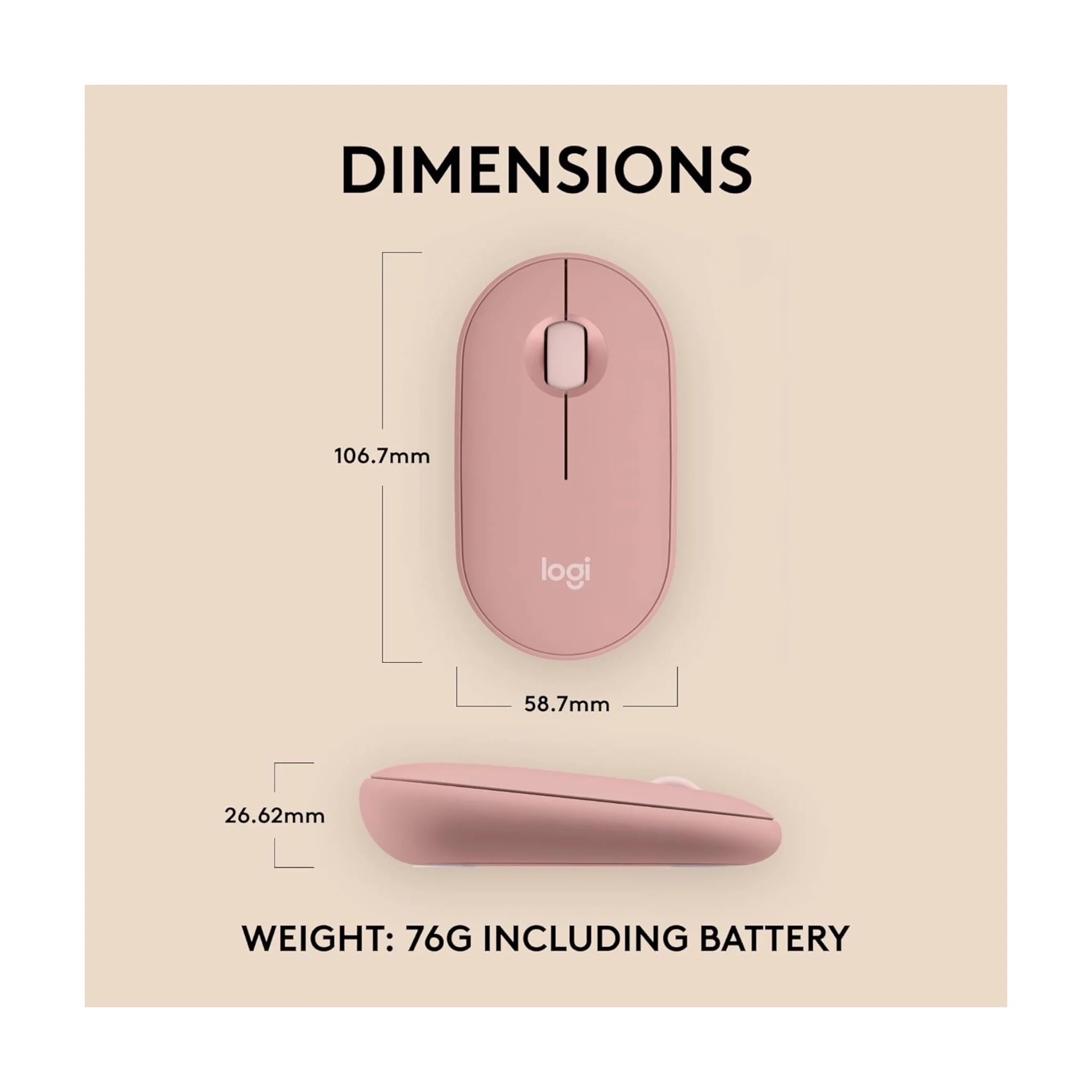 Logitech Pebble 2 M350s Wireless Mouse - Pink Logitech Pebble 2 M350s Wireless Mouse - Pink