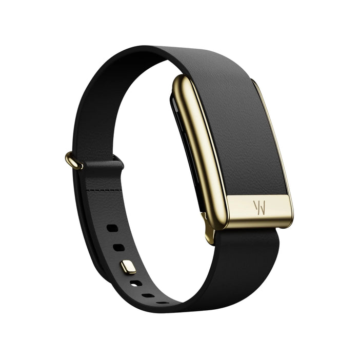 Whoop 5 LeatherLuxe Band - Black With Gold (Tapered)