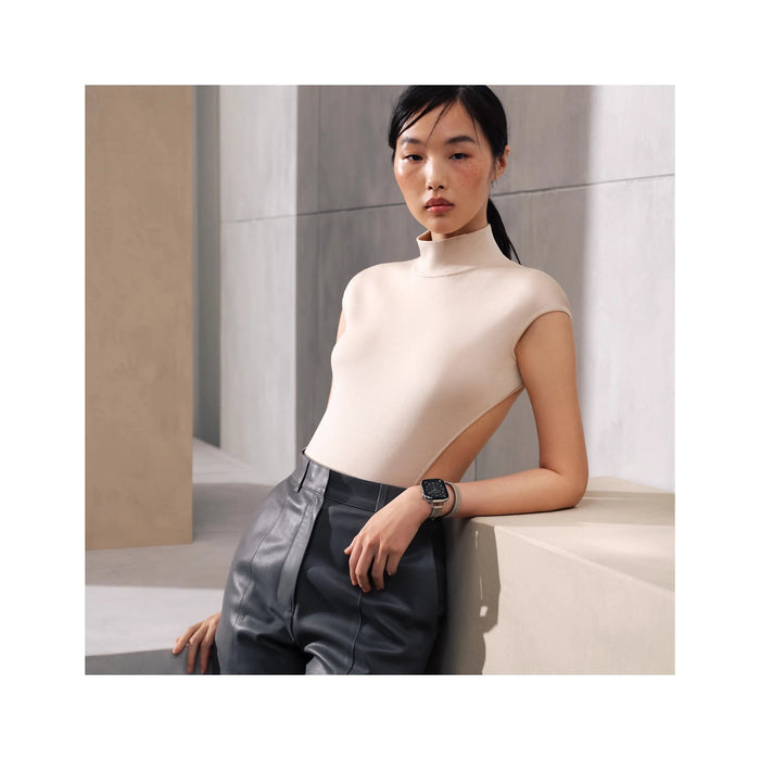 Apple Watch Hermès Series 11, 42mm Silver Titanium with Attelage Etoupe Double Tour, at TaMiMi Projects in Qatar.