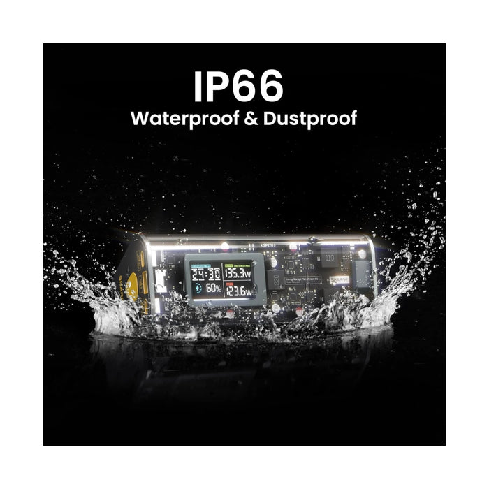 SHARGE Power Bank 24000mAh 170W - Dark gray, Charge 3 devices with two 140W USB-C and 1 USB-A port, at TaMiMi Projects.