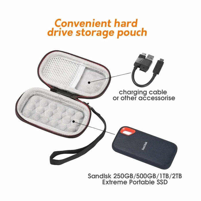 Hard Case for SanDisk Extreme Portable SSDs, 12.2x8x3.5mm, protective, portable with hand strap، at TaMiMi Projects in Qatar.
