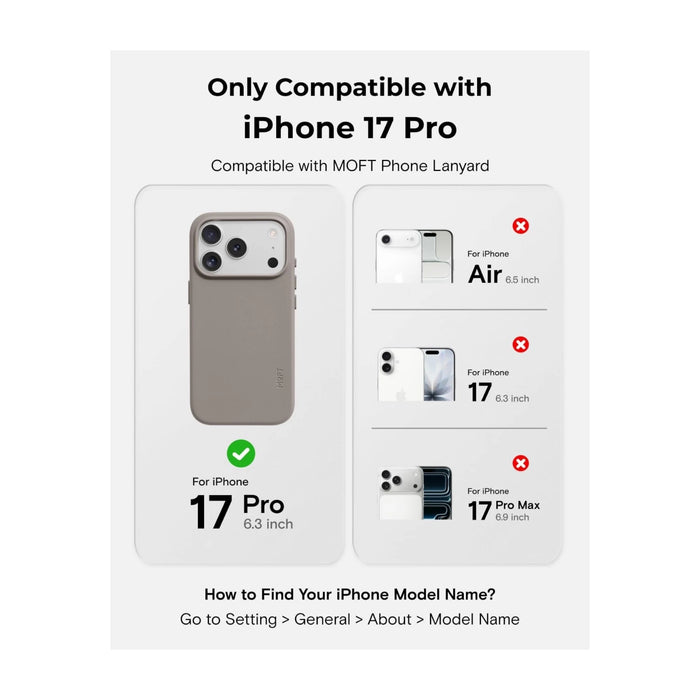 MOFT MOVAS Snap Case for iPhone 17 Pro - Taupe, Available now from TaMiMi Projects in Qatar.