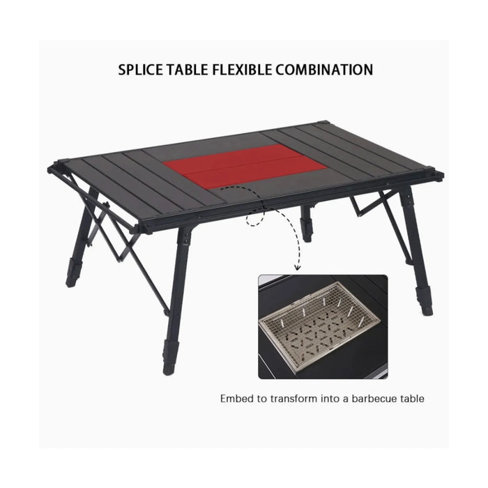 Folding Table with Grill / Stove, Made of lightweight & durable aluminum alloy
Dimensions: 88×59×39-57 cm, TaMiMi Projects.