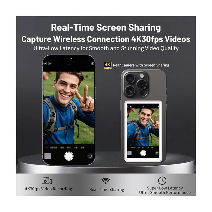 Gugxiom 1080P Wireless Magnetic Phone Vlog Selfie Monitor Screen, 4.02