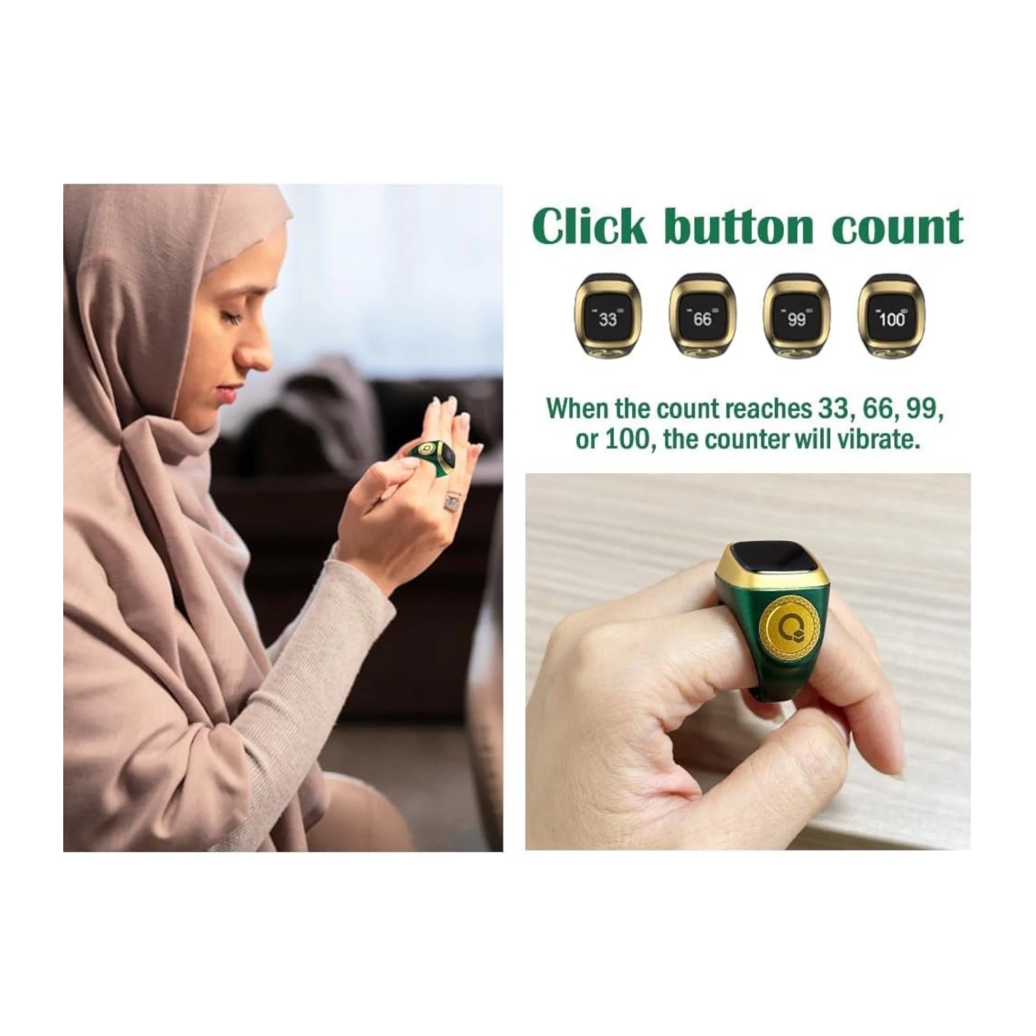 Zikr Smart Tasbih Ring with OLED Display Zikr Smart Tasbih Ring with OLED Display