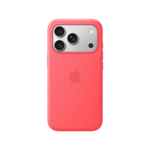 Apple iPhone 17 Pro Silicone Case with MagSafe in Guava. TaMiMi Projects Qatar.